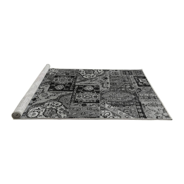 Sideview of Machine Washable Abstract Gray Modern Rug, wshabs660gry