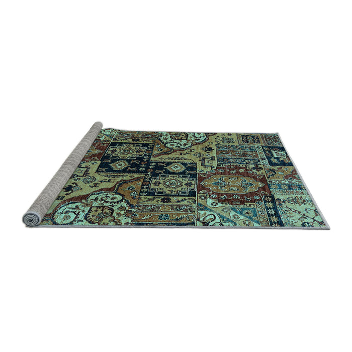 Sideview of Machine Washable Abstract Light Blue Modern Rug, wshabs660lblu