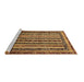 Sideview of Machine Washable Abstract Brown Modern Rug, wshabs661brn