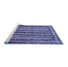 Sideview of Machine Washable Abstract Blue Modern Rug, wshabs661blu