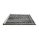 Sideview of Machine Washable Abstract Gray Modern Rug, wshabs661gry