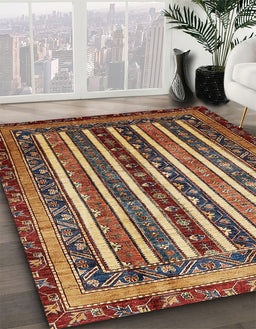 Abstract Red Modern Rug in Family Room, abs661