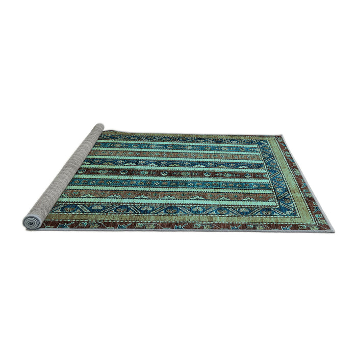 Sideview of Machine Washable Abstract Light Blue Modern Rug, wshabs661lblu