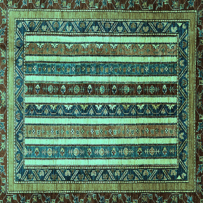 Square Abstract Turquoise Modern Rug, abs661turq