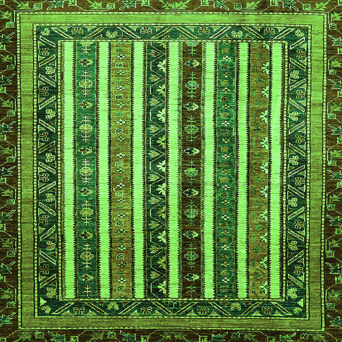 Square Abstract Green Modern Rug, abs661grn