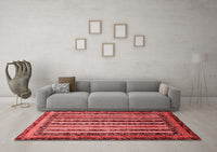 Machine Washable Abstract Red Modern Rug, wshabs661red