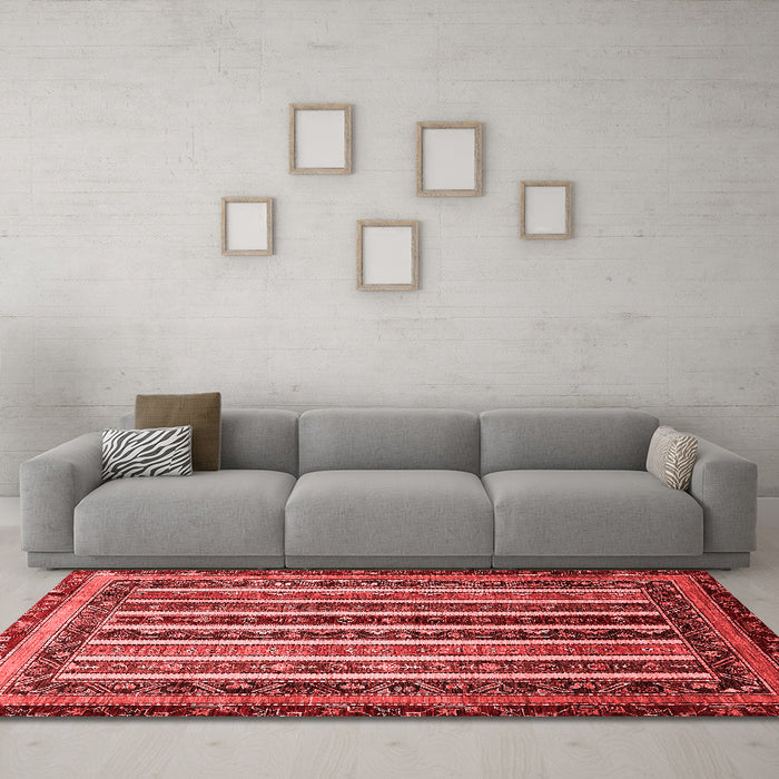 Modern Red Washable Rugs