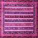 Square Machine Washable Abstract Pink Modern Rug, wshabs661pnk