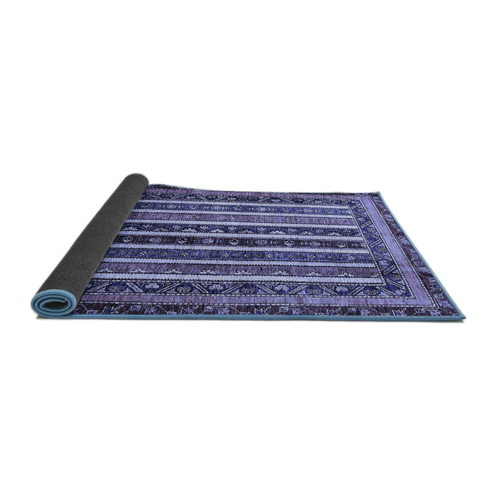 Sideview of Abstract Blue Modern Rug, abs661blu