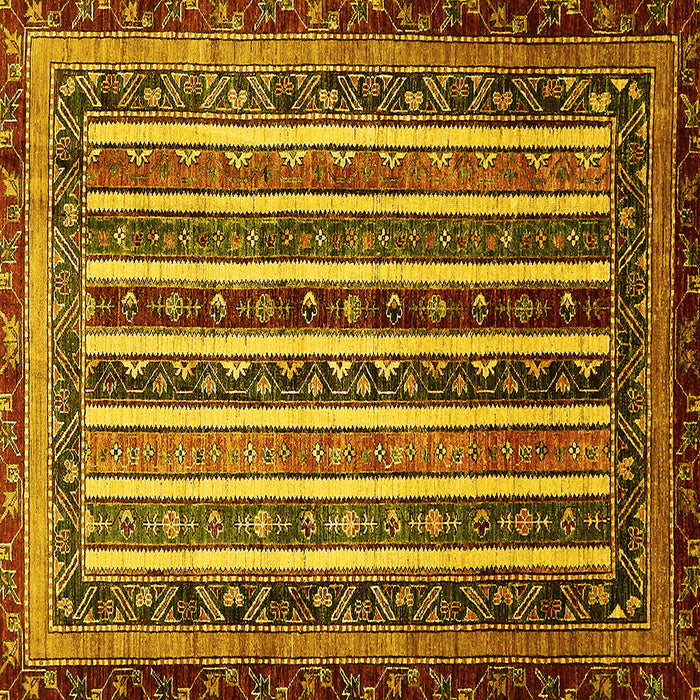 Square Abstract Yellow Modern Rug, abs661yw