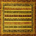 Square Abstract Yellow Modern Rug, abs661yw