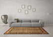 Machine Washable Abstract Brown Modern Rug in a Living Room,, wshabs661brn