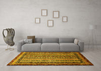 Machine Washable Abstract Yellow Modern Rug, wshabs661yw