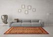 Machine Washable Abstract Orange Modern Area Rugs in a Living Room, wshabs661org