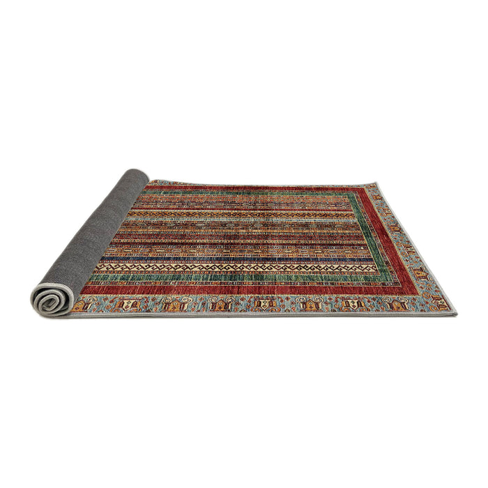 Sideview of Abstract Saffron Red Modern Rug, abs662