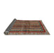 Sideview of Abstract Saffron Red Modern Rug, abs662