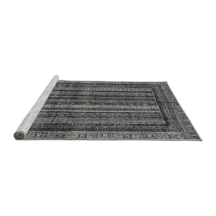 Sideview of Machine Washable Abstract Gray Modern Rug, wshabs662gry