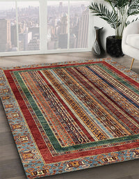 Abstract Saffron Red Modern Rug, abs662