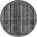 Round Abstract Gray Modern Rug, abs662gry