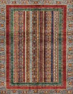 Abstract Saffron Red Modern Rug, abs662