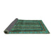 Sideview of Abstract Turquoise Modern Rug, abs662turq