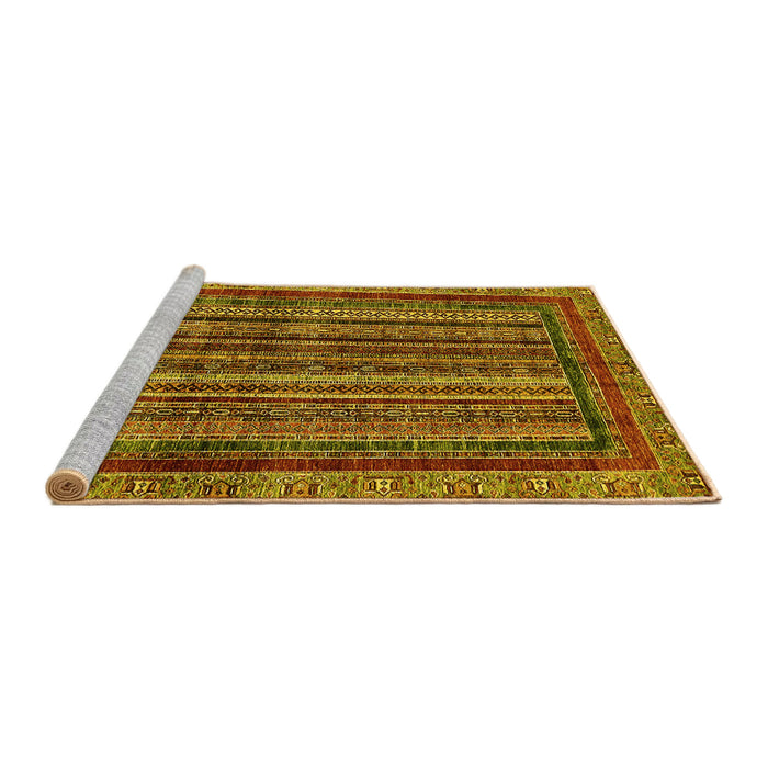 Sideview of Machine Washable Abstract Yellow Modern Rug, wshabs662yw