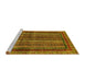 Sideview of Machine Washable Abstract Yellow Modern Rug, wshabs662yw