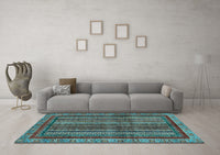 Machine Washable Abstract Light Blue Modern Rug, wshabs662lblu