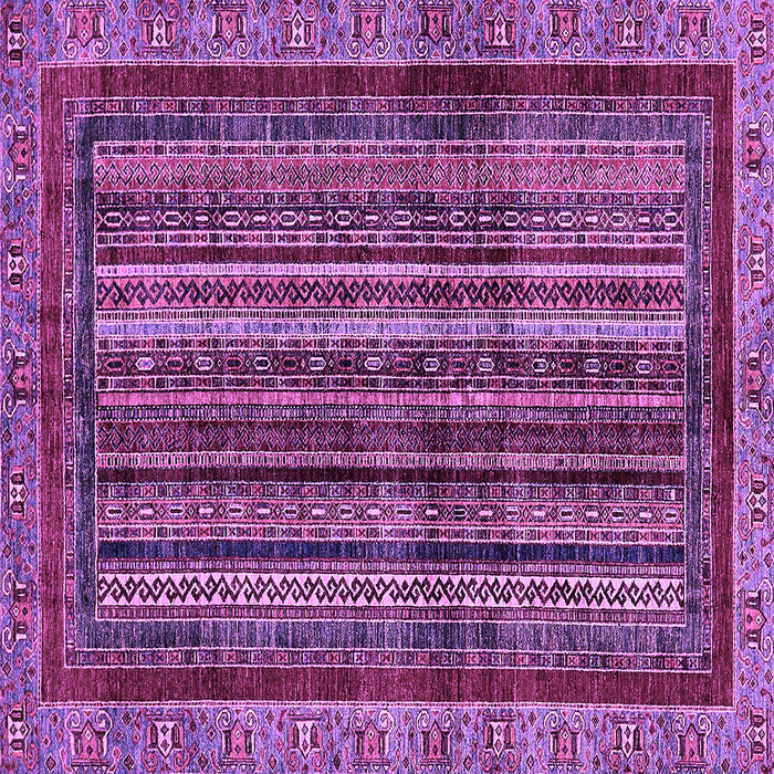 Square Machine Washable Abstract Purple Modern Area Rugs, wshabs662pur