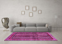 Machine Washable Abstract Pink Modern Rug, wshabs662pnk