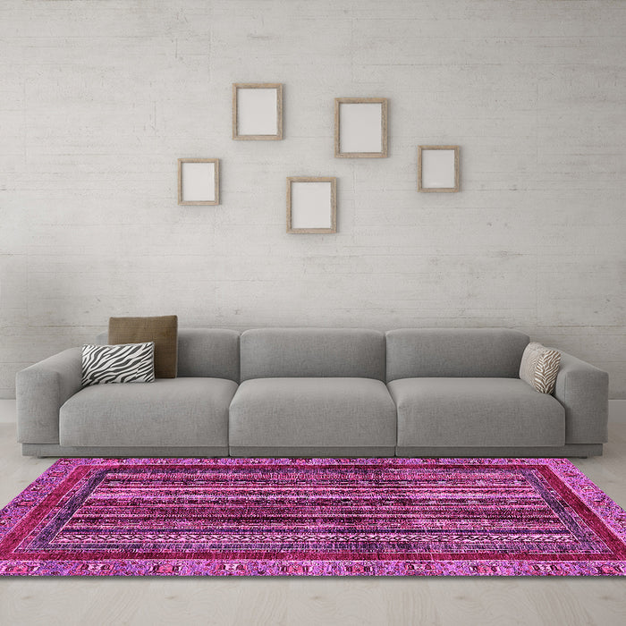 Machine Washable Abstract Pink Modern Rug in a Living Room, wshabs662pnk