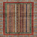 Square Abstract Saffron Red Modern Rug, abs662