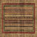 Square Machine Washable Abstract Brown Modern Rug, wshabs662brn