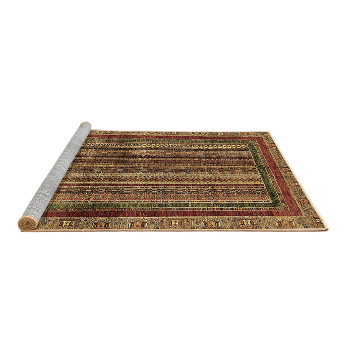 Sideview of Machine Washable Abstract Brown Modern Rug, wshabs662brn