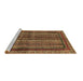 Sideview of Machine Washable Abstract Brown Modern Rug, wshabs662brn