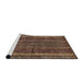 Sideview of Machine Washable Abstract Night Red Rug, wshabs663