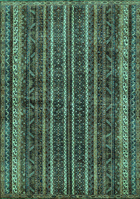 Abstract Turquoise Modern Rug, abs663turq