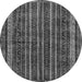 Round Abstract Gray Modern Rug, abs663gry