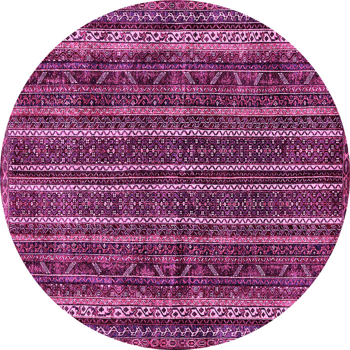 Round Machine Washable Abstract Pink Modern Rug, wshabs663pnk