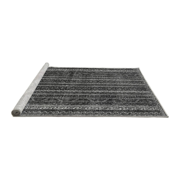 Sideview of Machine Washable Abstract Gray Modern Rug, wshabs663gry