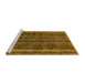 Sideview of Machine Washable Abstract Yellow Modern Rug, wshabs663yw