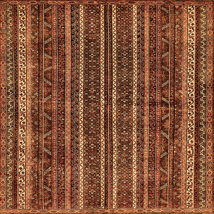 Square Machine Washable Abstract Orange Modern Area Rugs, wshabs663org