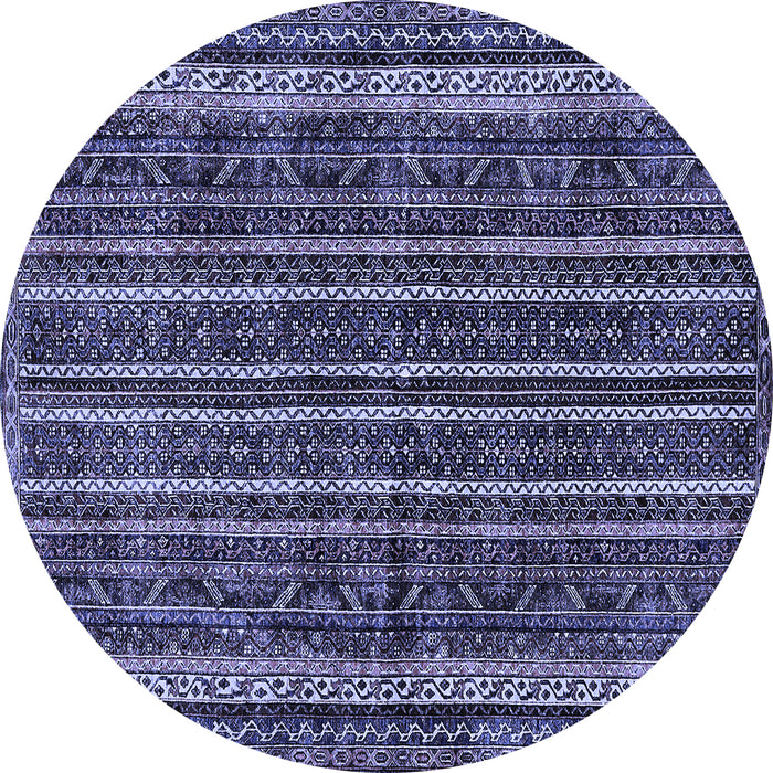 Round Machine Washable Abstract Blue Modern Rug, wshabs663blu