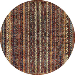 Round Abstract Red Modern Rug, abs663