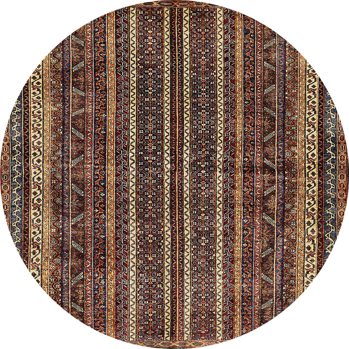 Round Abstract Red Modern Rug, abs663