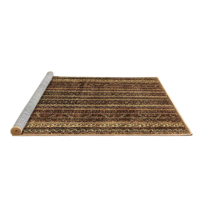 Sideview of Machine Washable Abstract Brown Modern Rug, wshabs663brn