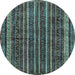 Round Machine Washable Abstract Light Blue Modern Rug, wshabs663lblu