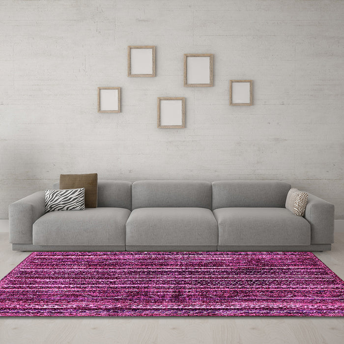 Machine Washable Abstract Pink Modern Rug in a Living Room, wshabs663pnk