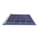 Sideview of Machine Washable Abstract Blue Modern Rug, wshabs663blu