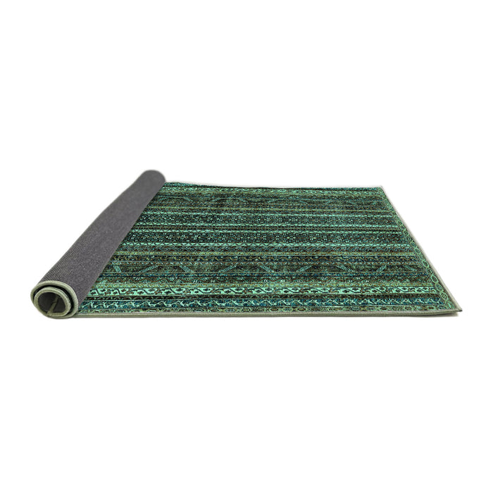 Sideview of Abstract Turquoise Modern Rug, abs663turq